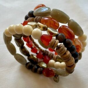 Multicolor/textured Spiral Spring Bracelet